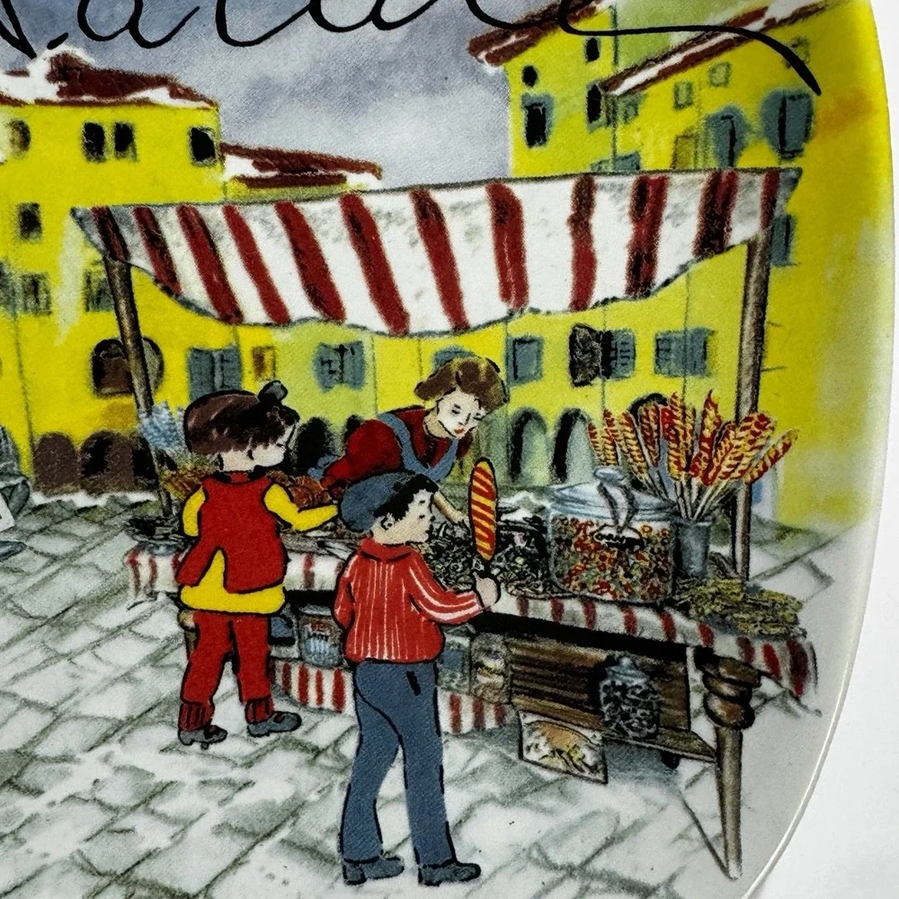 Ceramisia Buon Natale Plate Italian Plaza Signed Merry Christmas Italy 7x9